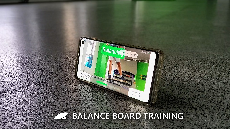 Video training on the balance board with the app